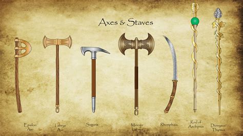 weapons used by greek gods.